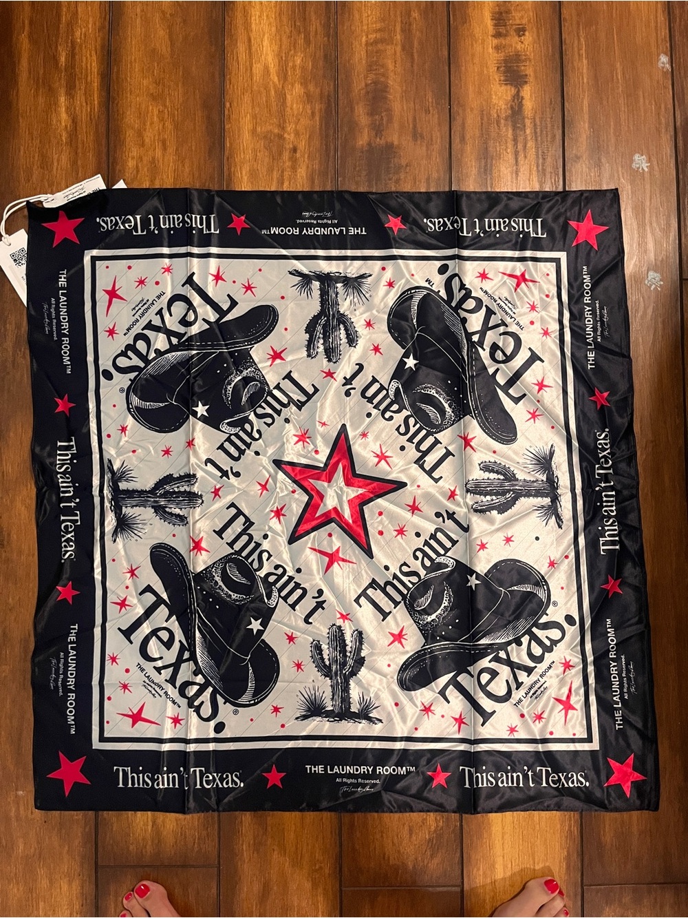 The Laundry Room Black, Pink & Cream Cowboy Bandana Scarf